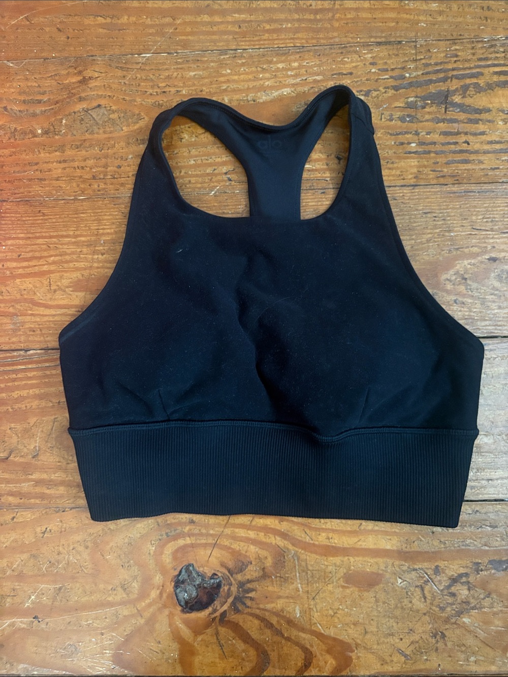 ALO Yoga Black High-Neck Racerback Sports Bra